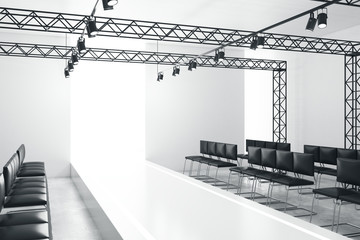 White empty fashion runway