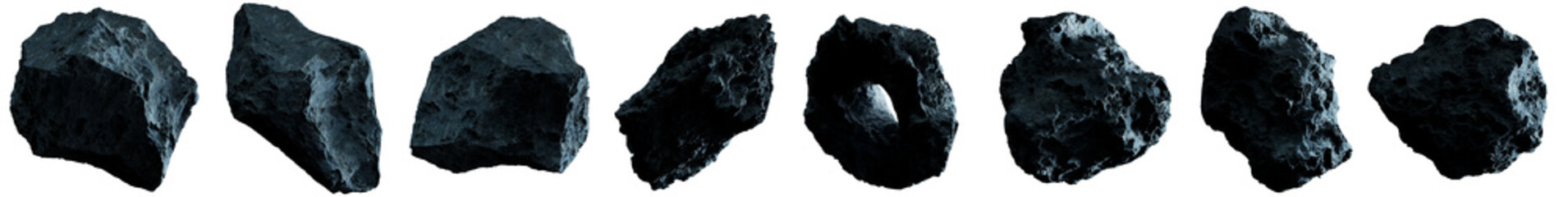 Wall Mural - dark rock asteroid pack 3d rendering