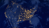 Fototapeta Dmuchawce - United States of America lights during night as it looks like from space. Elements of this image are furnished by NASA