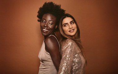 Wall Mural - diverse female models posing in studio