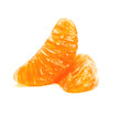 Juicy tangerine. Peeled tangerine or clementine or orange fruit isolated on white background