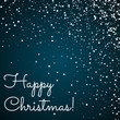 © Begin Again - Happy Christmas greeting card. Random falling white dots background. Random falling white dots on blue background.unique vector illustration.