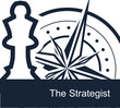 © ioanna_alexa - The Strategist on white background - vector simple flat template for web or presentation. The chess queen symbolizes the strategist's plans, and the compass indicates the route