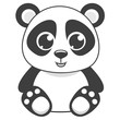 Cartoon panda vector illustration.