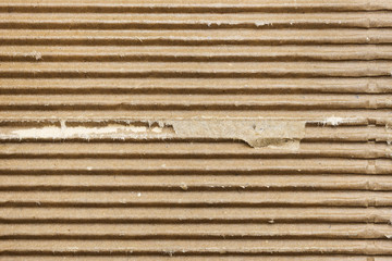 Striped old corrugated cardboard, background