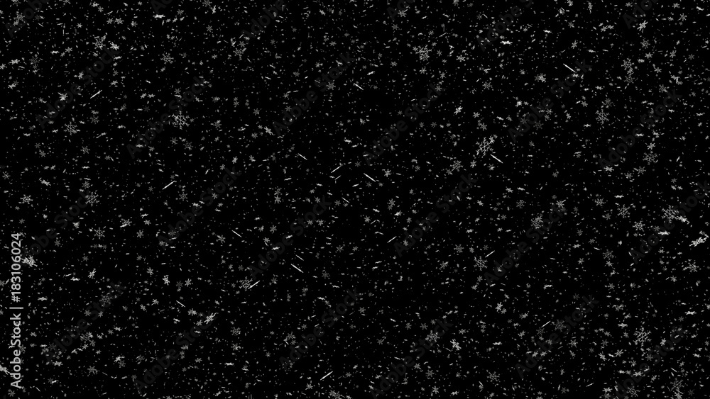 © PixlMakr - Snowflakes falling on black background Snowflakes falling on black background