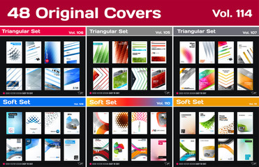 Mega set of design of business vector template, brochure, abstract annual report, cover