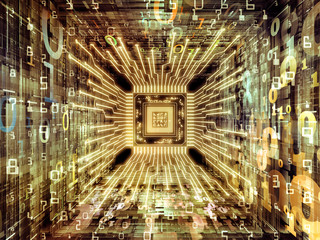 Wall Mural - Virtual Computer CPU