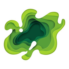 Aufkleber - Green abstract paper art background.Vector illustration.