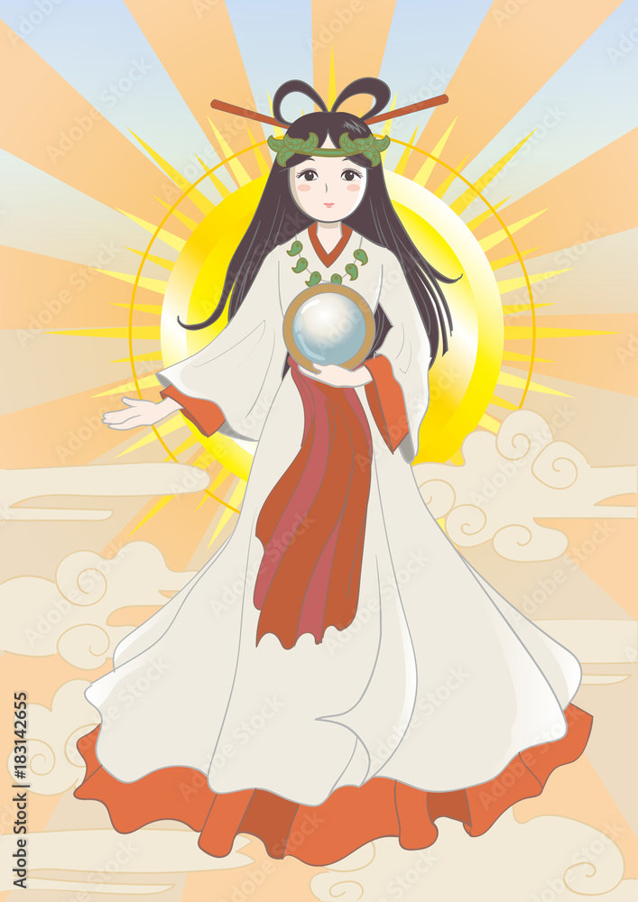 天照大神・宗教画イメージ Stock Vector | Adobe Stock