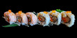 Sushi roll isolated on black background