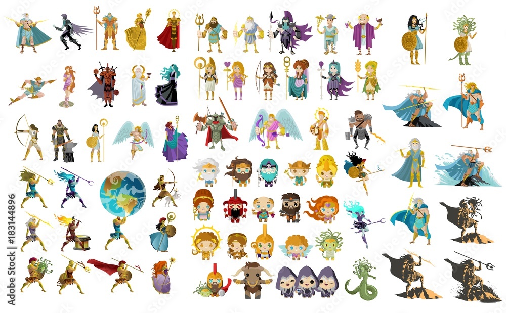 greek mythology gods and monsters Stock Vector | Adobe Stock