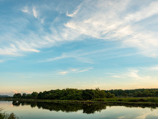 blue sky over the lake