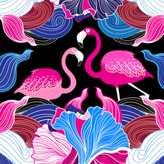  Pink flamingos and abstraction