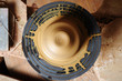 Clay on pottery wheel
