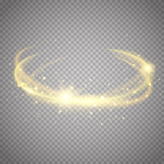 Canvas Print - golden light effect. magic circle glow. vector