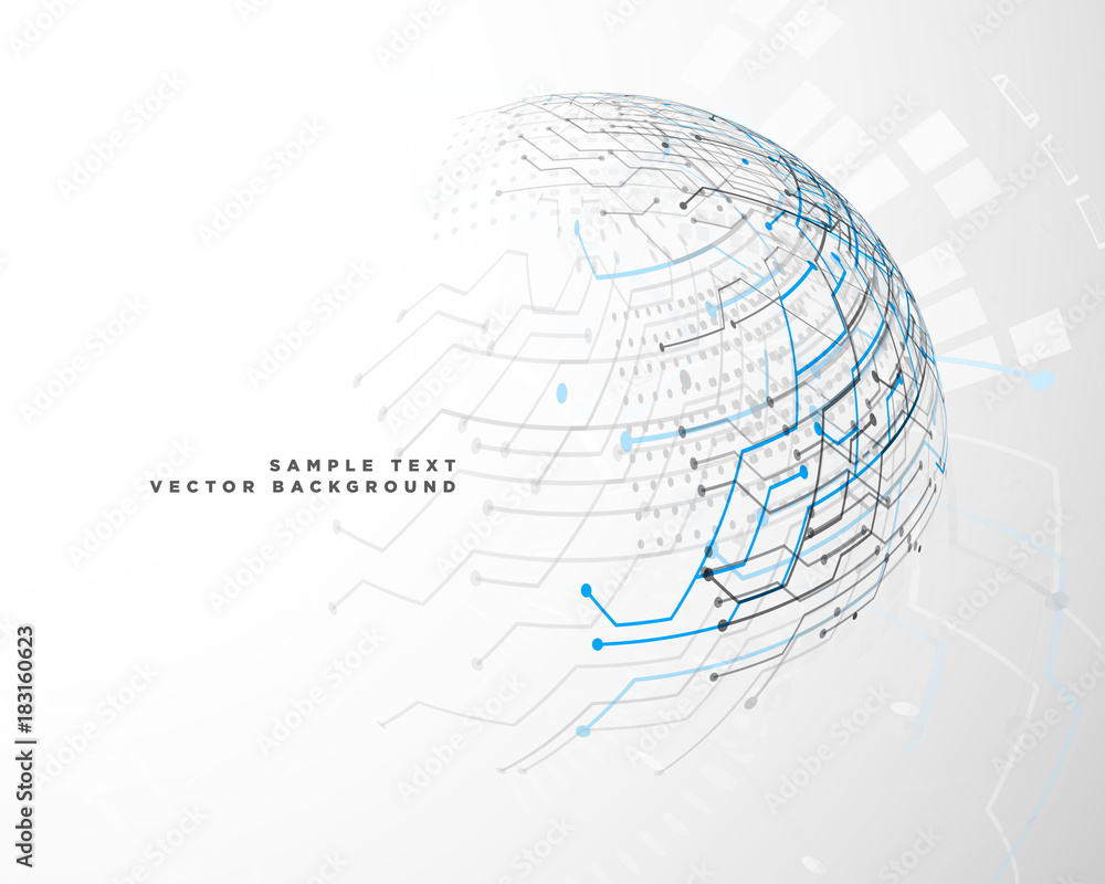 futuristic technology network background in sphere shape Stock Vector ...