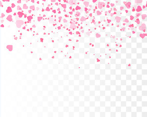 Poster - Hearts confetti isolated. Valentines vector template.