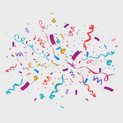 Canvas Print - Confetti isolated on transparent background. Festive vector illustration