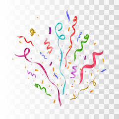 Aufkleber - Confetti isolated on transparent background. Festive vector illustration