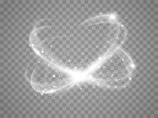 Canvas Print - white light effect. magic circle glow. vector