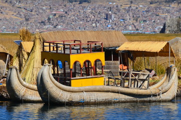 Poster - Tradizionale imbarcazione Uros lago titicaca