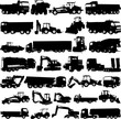 construction machines collection silhouettes - vector