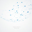 © Leonid - Abstract design with blue compound lines and dots. Vector connect background