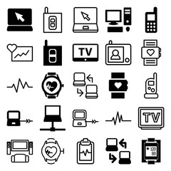 Poster - Set of 25 monitor filled and outline icons