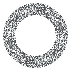 Abstract round floral frame