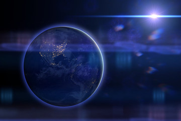 Wall Mural - sunrise over the planet earth