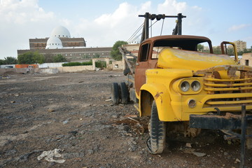 car and buildings