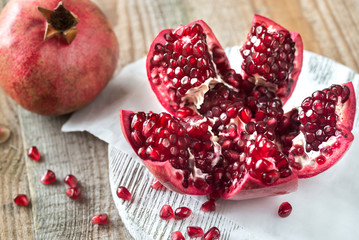 Sticker - Pomegranate on the wooden board