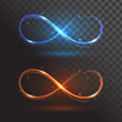 Blue and orange signs infinity or a rings of fire