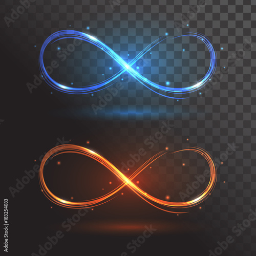 Blue and orange signs infinity or a rings of fire Poster Mural XXL