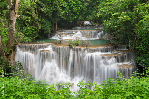 Huay Mae Kamin waterfall at Kanchanaburi, Thailand © kinwun