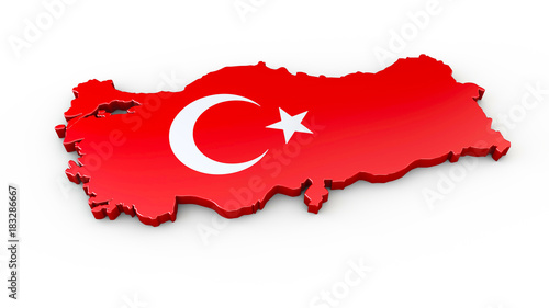 Türkei - 3D Karte oder Umriss mit Grenzverlauf – kaufen Sie diese
