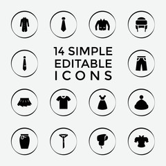 Sticker - Set of 14 apparel filled icons