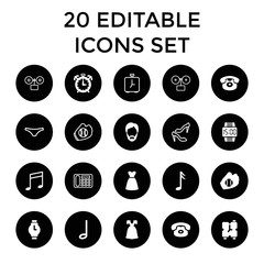 Canvas Print - Classic icons. set of 20 editable filled and outline classic icons