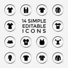 Wall Mural - Set of 14 shirt filled icons