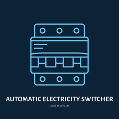 Wall Mural - Automatic electricity switcher flat line icon. Vector sign of electrical service.