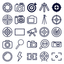 Set Of 25 Focus Outline Icons