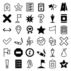 Sticker - Set of 36 mark filled and outline icons