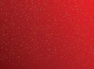 Wall Mural - christmas red background with golden dots decorations and gold glitters.