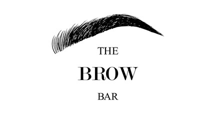 Wall Mural - The Brow Bar logo for beauty studio with hand drawing eyebrow, Female Eyebrow Vector Illustration Isolated