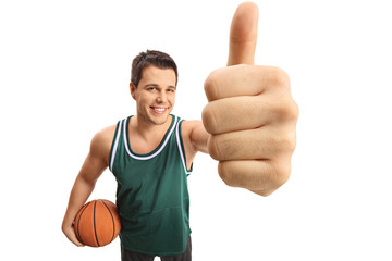 Sticker - Basketball player making a thumb up gesture