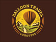 Balloon travel logo - vector illustration, emblem design on brown background