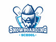 Snowboarding school logo - vector illustration, emblem design on white background