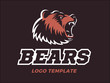 Bears logo - vector illustration, emblem design on brown background