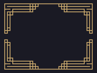 Wall Mural - Art deco frame. Vintage linear border. Design a template for invitations, leaflets and greeting cards. The style of the 1920s - 1930s. Vector illustration